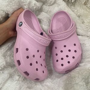 Pink crocs